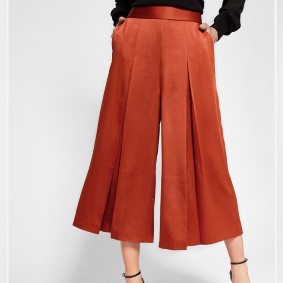 Ted Baker London women’s size 8 pleaded Katie culottes wide, leg, cropped pants - Picture 1 of 14
